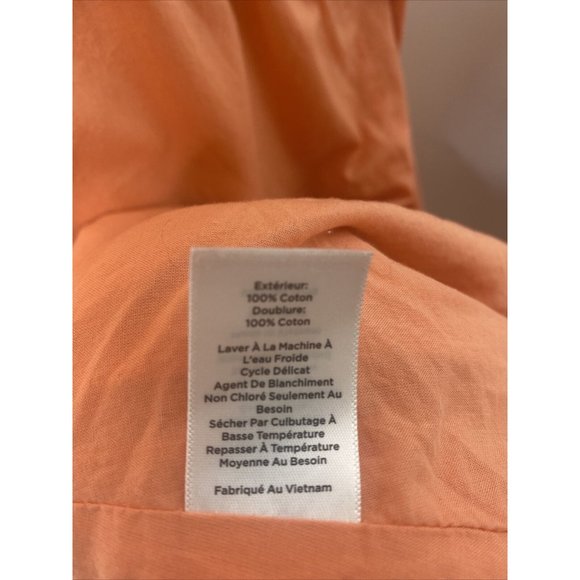 Talbots Cotton Wrap Dress Sz 10 Sleeveless Ruffle Tie Midi Coral Pink - Picture 11 of 11